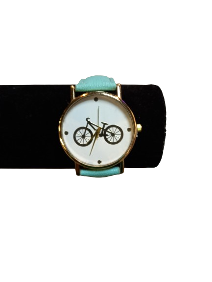 Horloge met gouden fiets