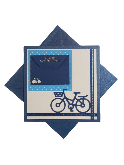 Verjaardagskaart fiets met envelop