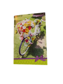 Fiets kaart bloem dubbel met envelop