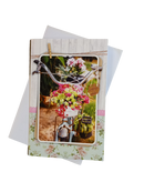 Fiets kaart bloem dubbel met envelop