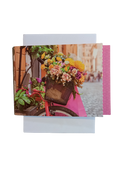 Fiets kaart bloem dubbel met envelop