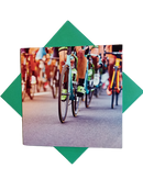 Kaart met fiets, racefiets en mountainbike