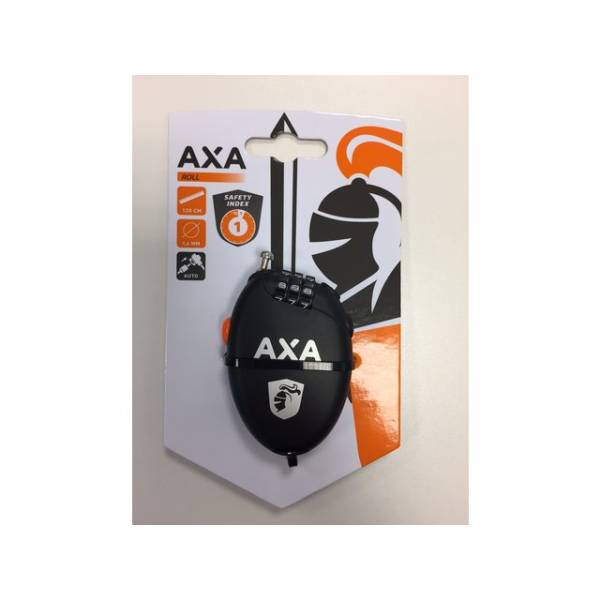 Axa Roll Retractable Cijferslot 75 cm - Zwart
