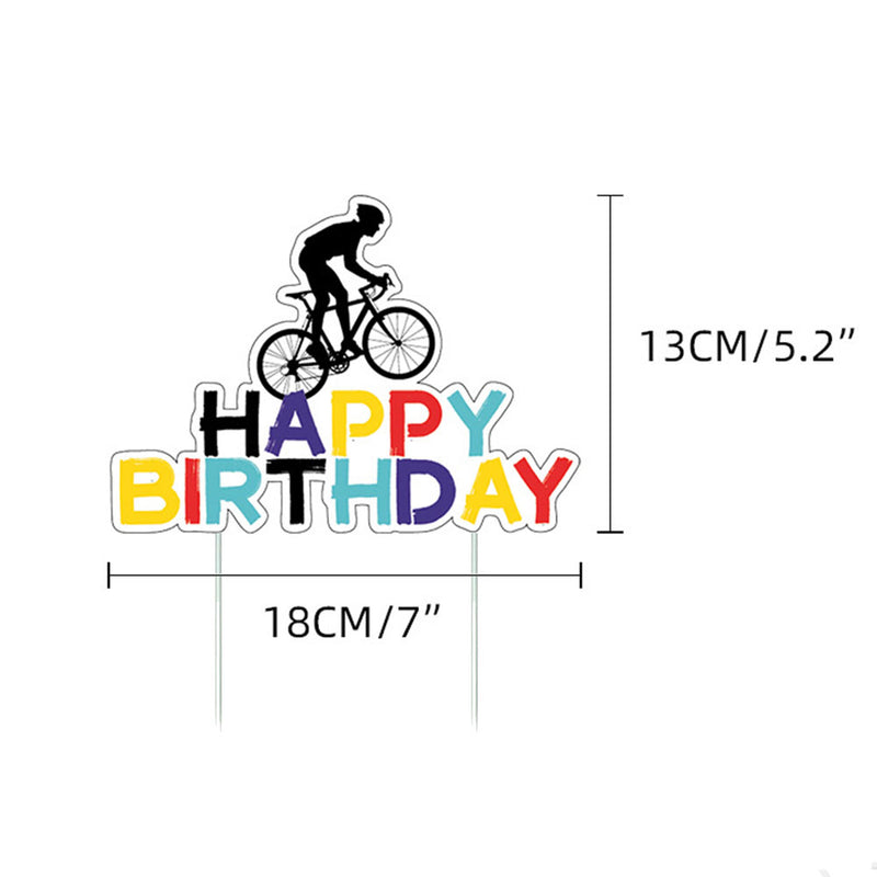 Happy Birthday taart topper fiets