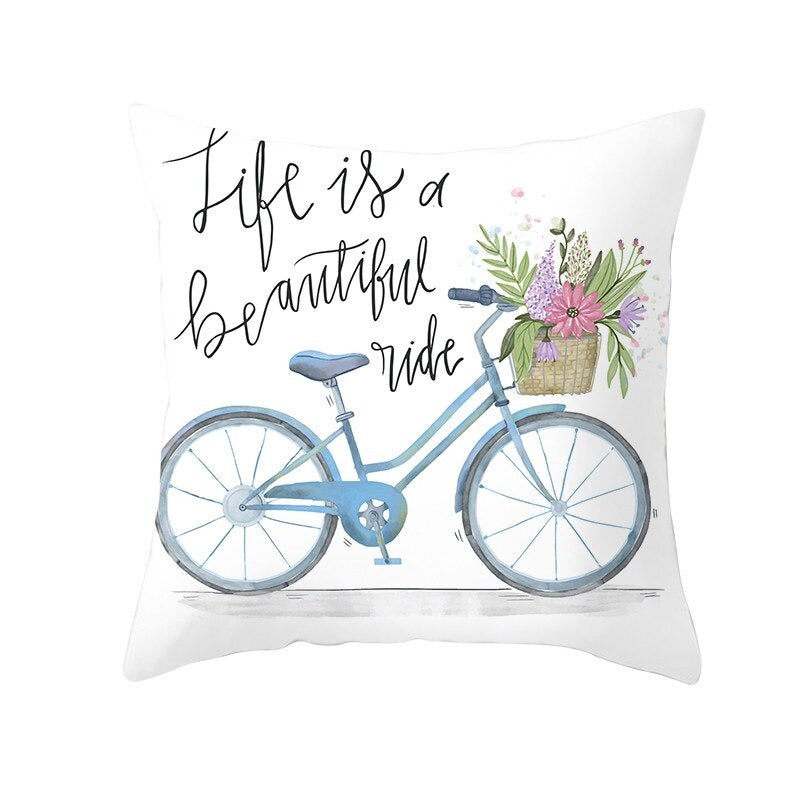 Kussenhoes fiets 45x45 cm