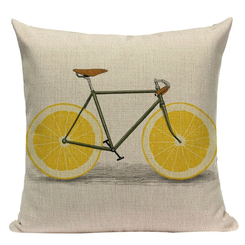 Kussenhoes fiets 45x45 cm