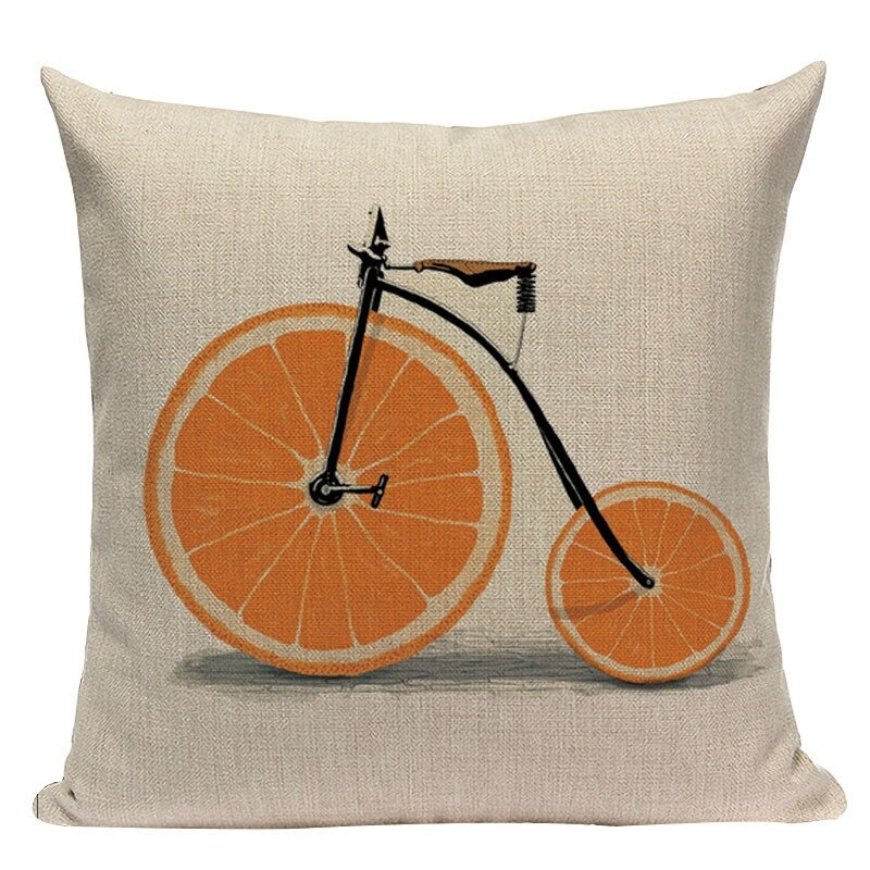 Kussenhoes fiets 45x45 cm