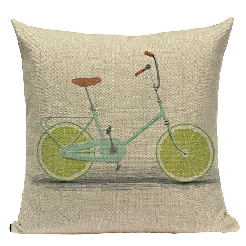 Kussenhoes fiets 45x45 cm