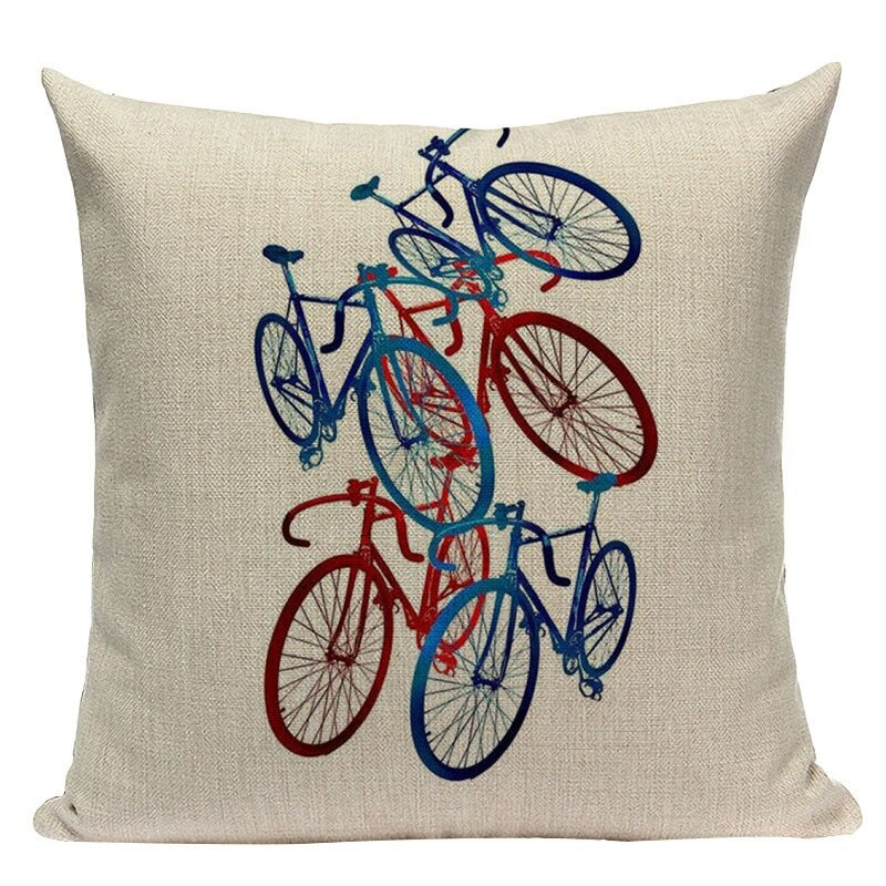 Kussenhoes fiets 45x45 cm