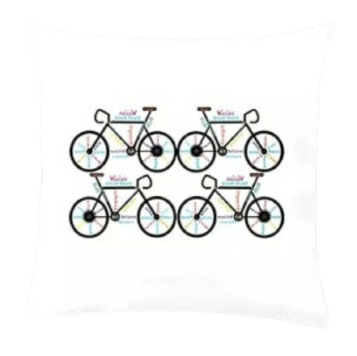 Kussenhoes fiets 45x45 cm