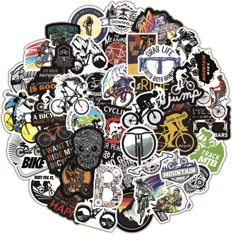 50 Stickers met fiets afbeeldingen