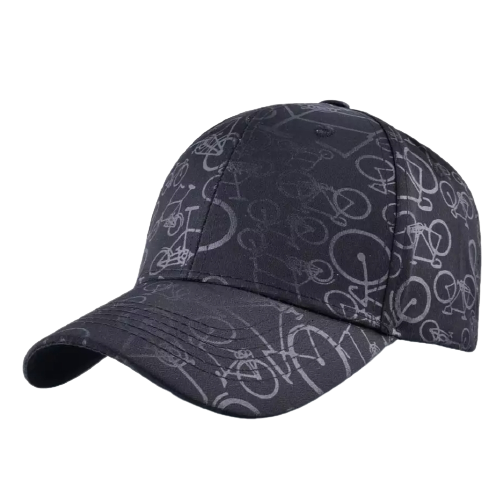 Baseball cap fiets print