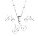 Set Ketting en oorbellen fietsjes