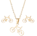 Set Ketting en oorbellen fietsjes