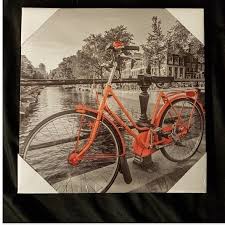 Canvas foto fiets 25 x 25 cm