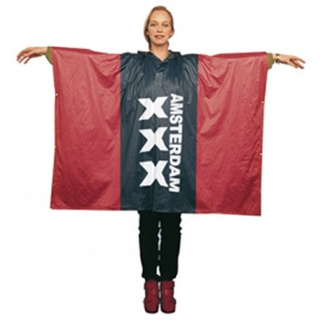 Poncho Amsterdam rood