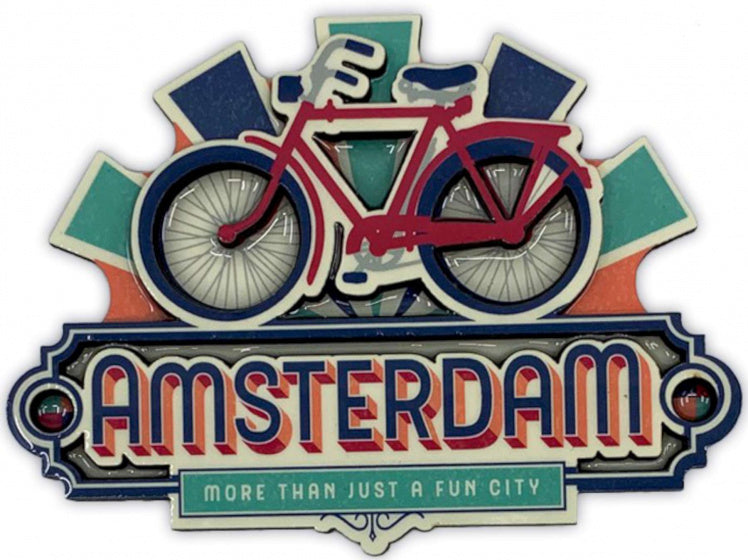Matix magneet Amsterdam Bikes MDF blauw, rood