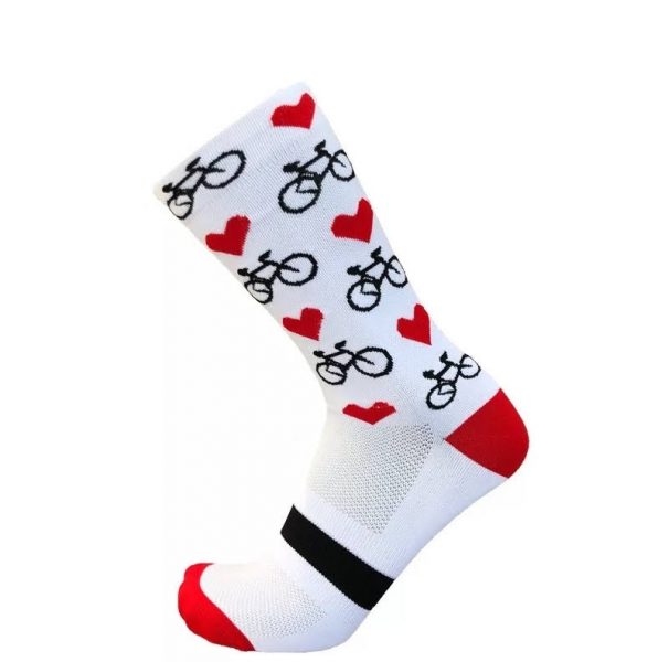 Fiets sokken met hartjes